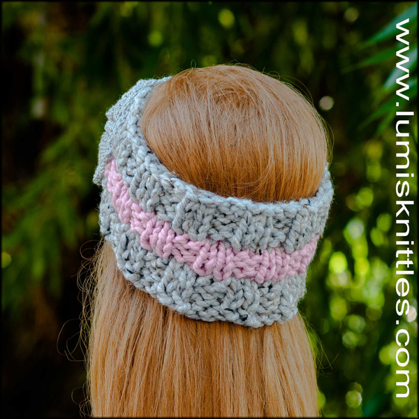 Grey and Pink Headband